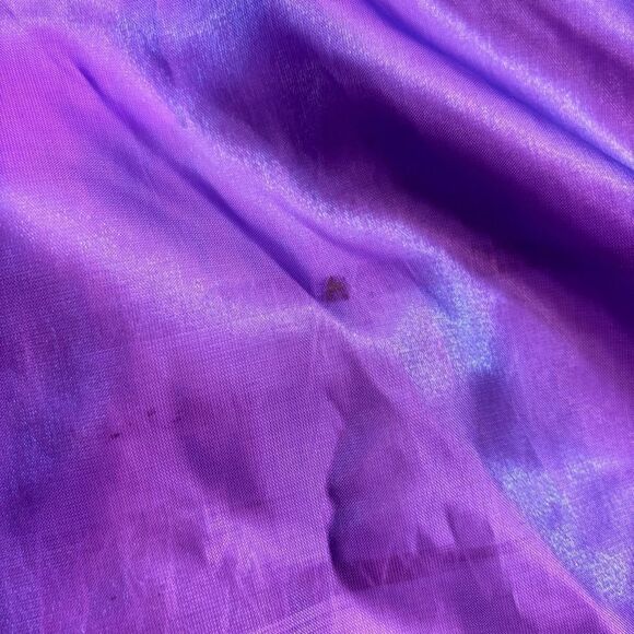 Ladies Long‎ Black Velvet Hooded Robe with Purple Satin Lining One Size - Picture 10 of 11